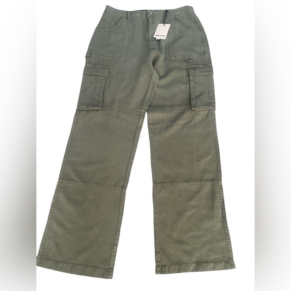 Industry- Linen blend Cargo pants. Size: 12 Color: Olive